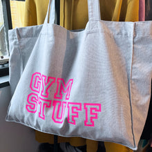 Load image into Gallery viewer, Gym Stuff Grey Tote Bag