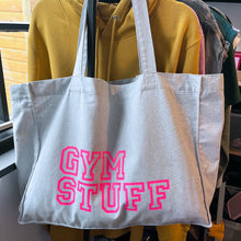 Load image into Gallery viewer, Gym Stuff Grey Tote Bag