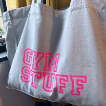 Load image into Gallery viewer, Gym Stuff Grey Tote Bag