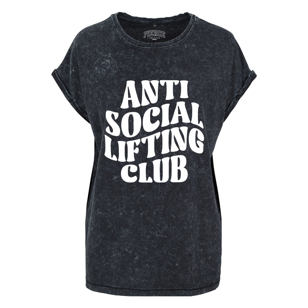 Anti Social Lifting Club Acid Wash T-Shirt