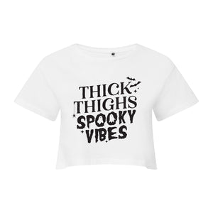 Thick Thighs Spooky Vibes Cropped T-Shirt
