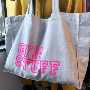 Gym Stuff Grey Tote Bag