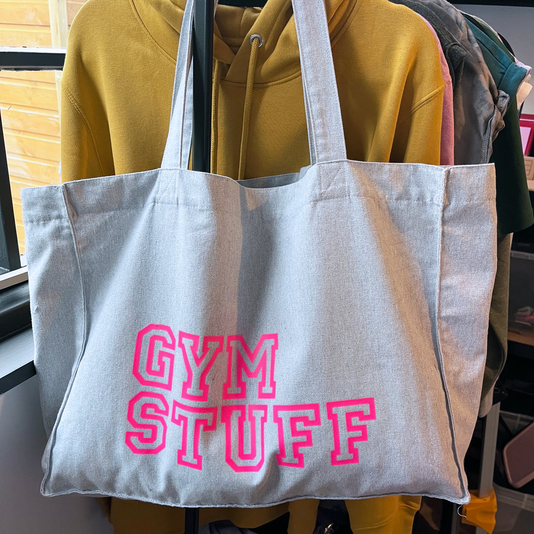 Gym Stuff Grey Tote Bag