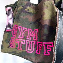 Load image into Gallery viewer, Gym Stuff Camo Tote Bag
