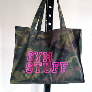 Gym Stuff Camo Tote Bag